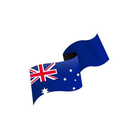 Wavy australia flag ribbon banner designのイラスト素材
