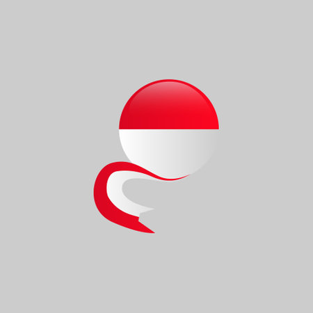 Round indonesia flag with banner ribbonのイラスト素材