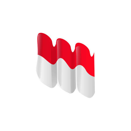Waving indonesia flag icon illustration vectorのイラスト素材