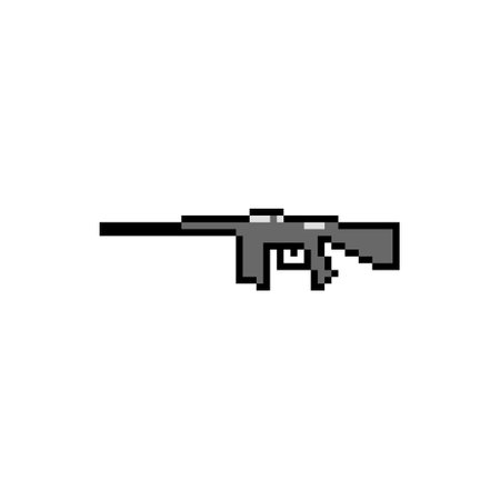 Pixel art rifle gun icon design vectorのイラスト素材