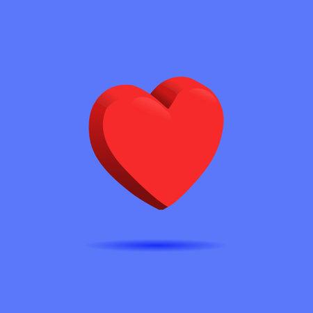 3d heart design vector isolatedのイラスト素材
