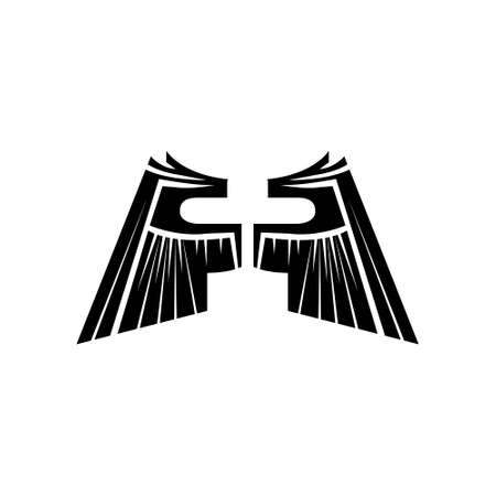 Black wing clipart design vector isolatedのイラスト素材