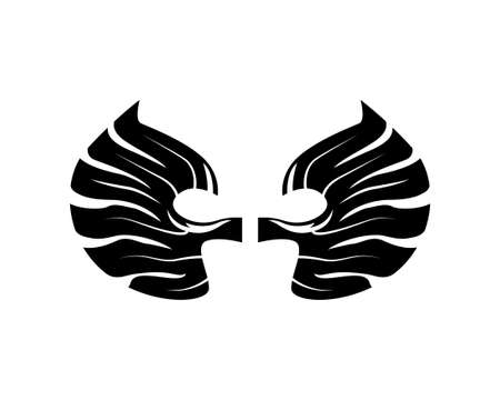 Black wing element design vector isolatedのイラスト素材