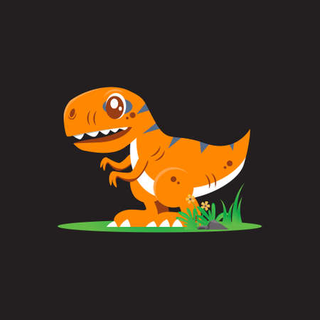 Dino illustration cartoon design vectorのイラスト素材