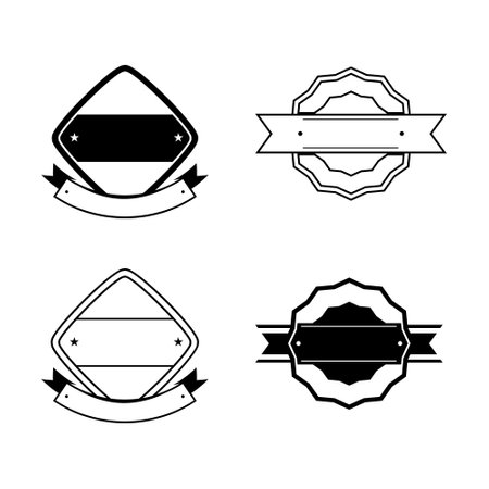 collection of retro stickers badge designのイラスト素材