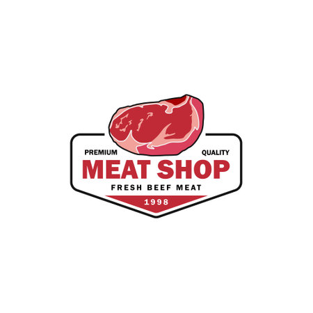 Premium quality meat logo template design vectorのイラスト素材