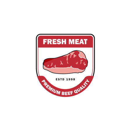 Fresh premium meat logo concept designのイラスト素材