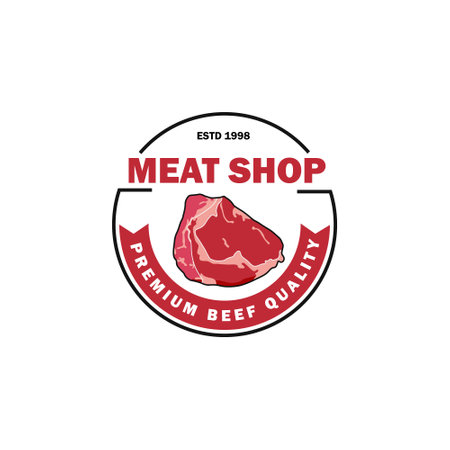 Premium meat logo design template vectorのイラスト素材