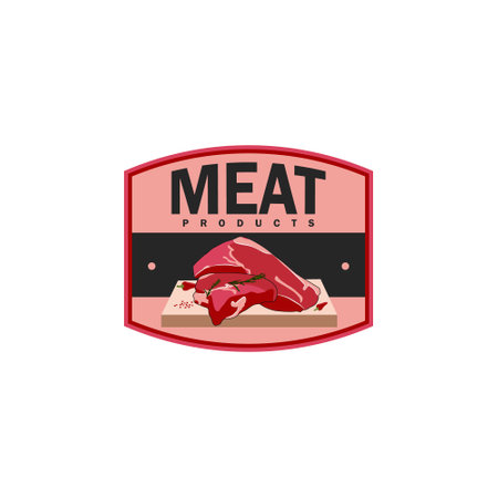 Meat sticker label template design isolatedのイラスト素材