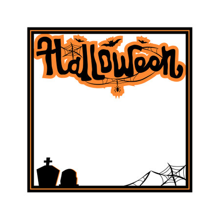 Creepy halloween square frame design vectorのイラスト素材