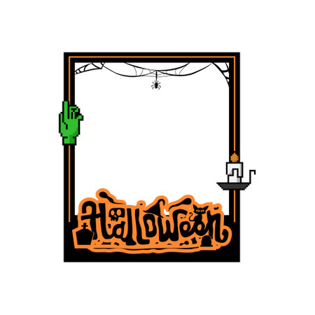 Creepy halloween photo frame concept designのイラスト素材