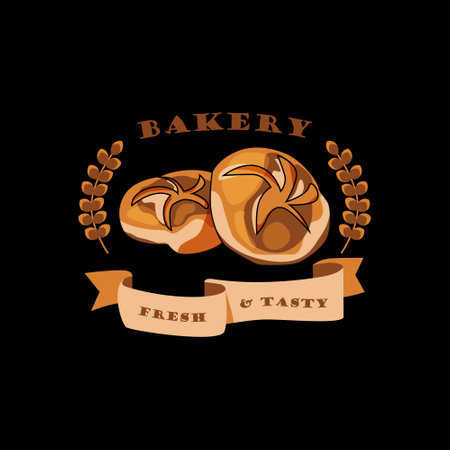 Bakery logo label sticker template design isolatedのイラスト素材