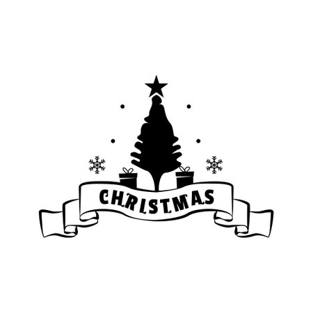 Christmas lettering badge template designのイラスト素材