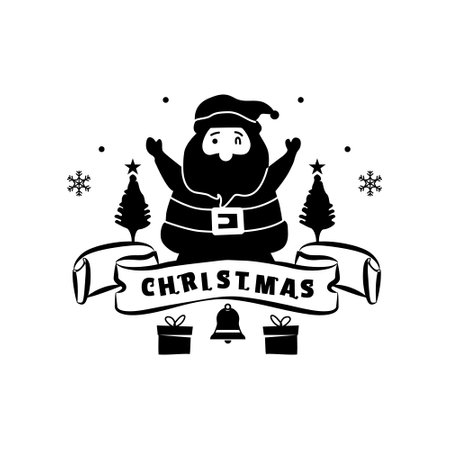 Christmas lettering badge design illustration clipart vectorのイラスト素材