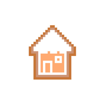 Gingerbread cookie pixel art style illustrationのイラスト素材