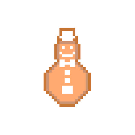 Christmas gingerbread cookie pixel art designのイラスト素材