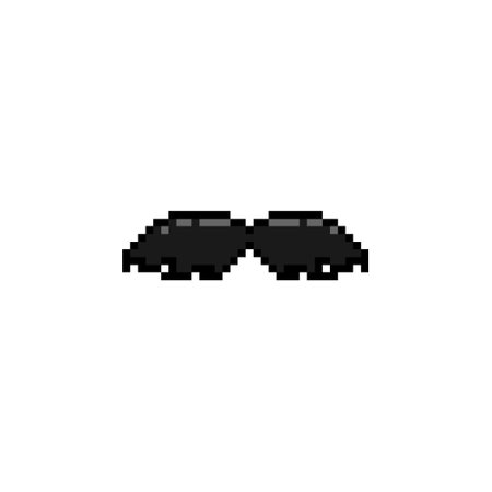 Black moustache sticker pixel art illustrationのイラスト素材