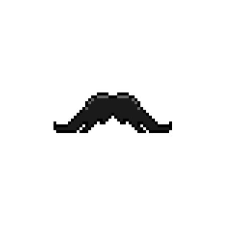 Black moustache sticker pixel art clipartのイラスト素材