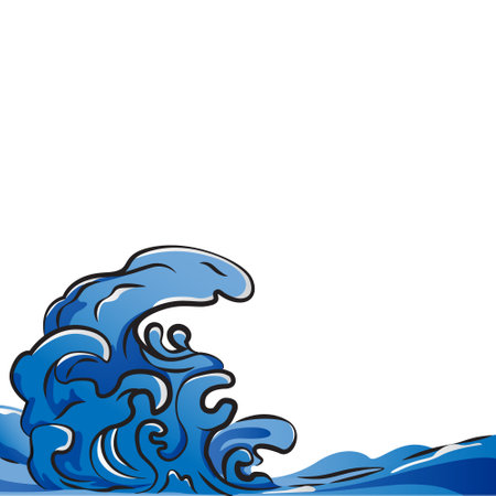 Sea waves illustration design clipartのイラスト素材