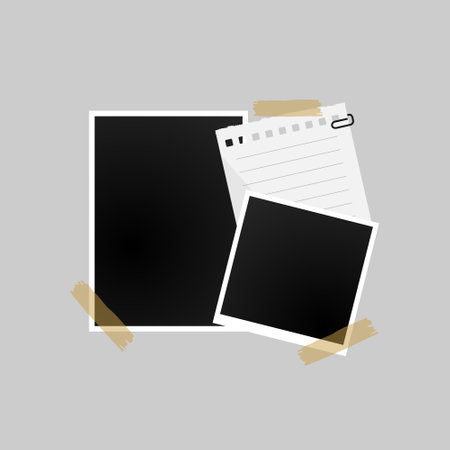 Elegant photo frame mockup mood board designのイラスト素材