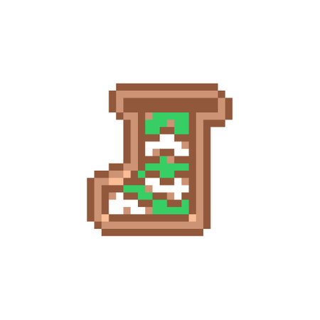 Pixel art gingerbread cookie sock designのイラスト素材