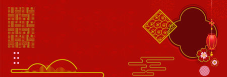 Lunar new year design with copy space design backgroundのイラスト素材
