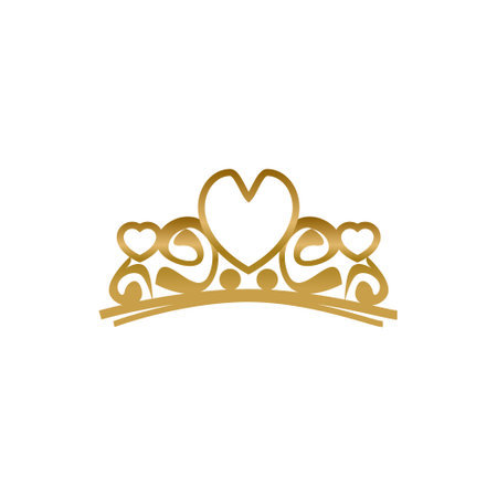 Gold jewellery tiara element isolatedのイラスト素材