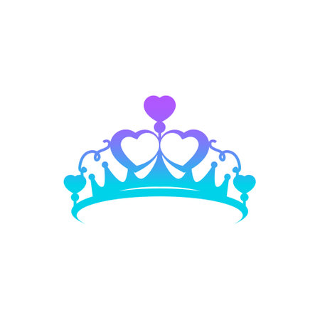 Gradient diadem tiara crown clipartのイラスト素材