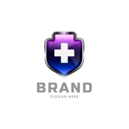 Medical and shield logo design vectorのイラスト素材