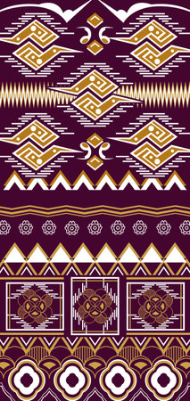 Vintage abstract pattern batik style ornamentのイラスト素材