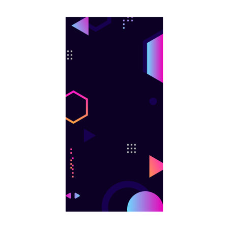 Minimalist colorful geometric background vertical banner design