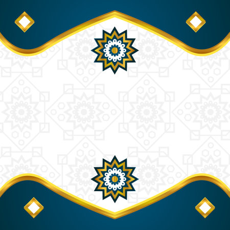 Square luxury blank greeting banner design for islamic holidayのイラスト素材