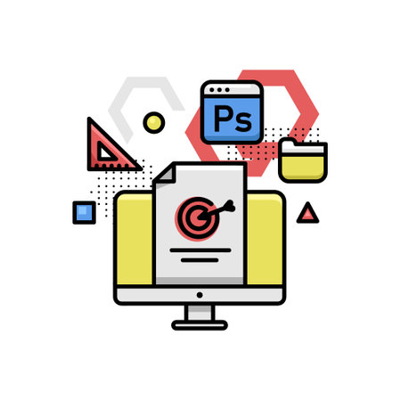 Flat graphic design line art design artのイラスト素材