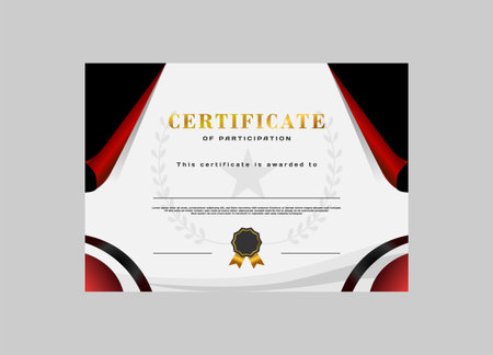 Creative red and black professional certificate achievement template designのイラスト素材