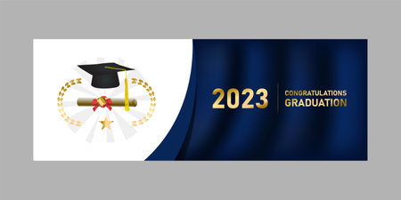Congratulation from school class of graduation banner designのイラスト素材