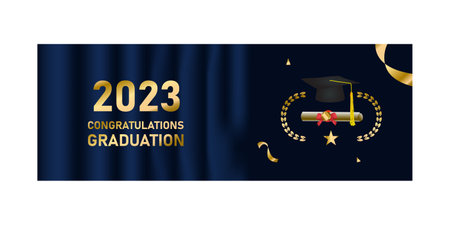 Congratulation from school class of graduation template designのイラスト素材