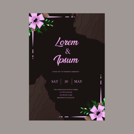 Flower wedding invitation card template conceptのイラスト素材