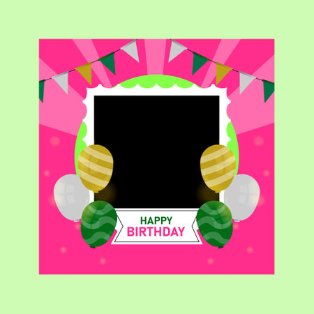 Twibbon birthday frame template designのイラスト素材