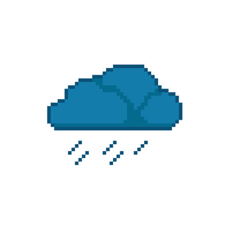 Rainy pixel art icon vector designのイラスト素材