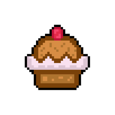 Cake pixel art design vector isolatedのイラスト素材
