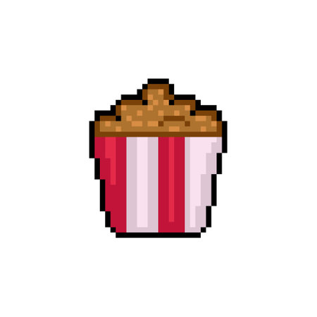 Pop corn pixel art design vector isolatedのイラスト素材