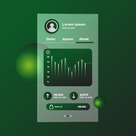 Financial management glassmorphism design template conceptのイラスト素材