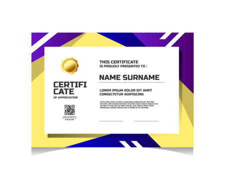 Modern geometric certificate of appreciation template paperのイラスト素材