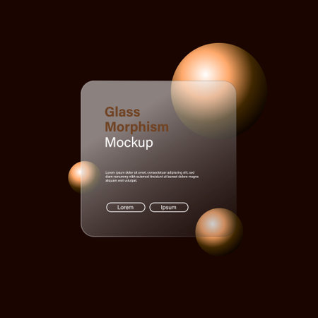 Interface glass morphism presentation mockup illustrationのイラスト素材