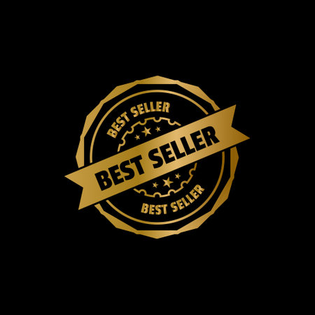 Best seller golden stamp seal vector template designのイラスト素材
