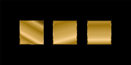 Golden metallic gradient isolated objectのイラスト素材