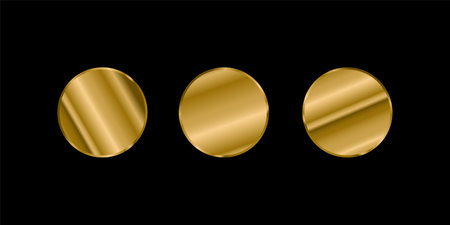 Golden metallic gradient isolated shapeのイラスト素材