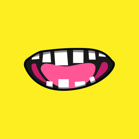 Illustration of cartoon mouth expression artのイラスト素材