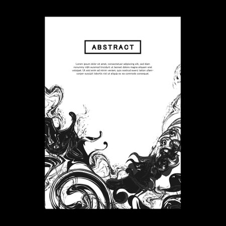 Black and white background with abstract texture paint ornament designのイラスト素材