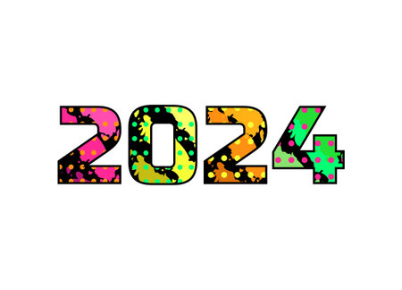 2024 colorful abstract number or text illustration vector
